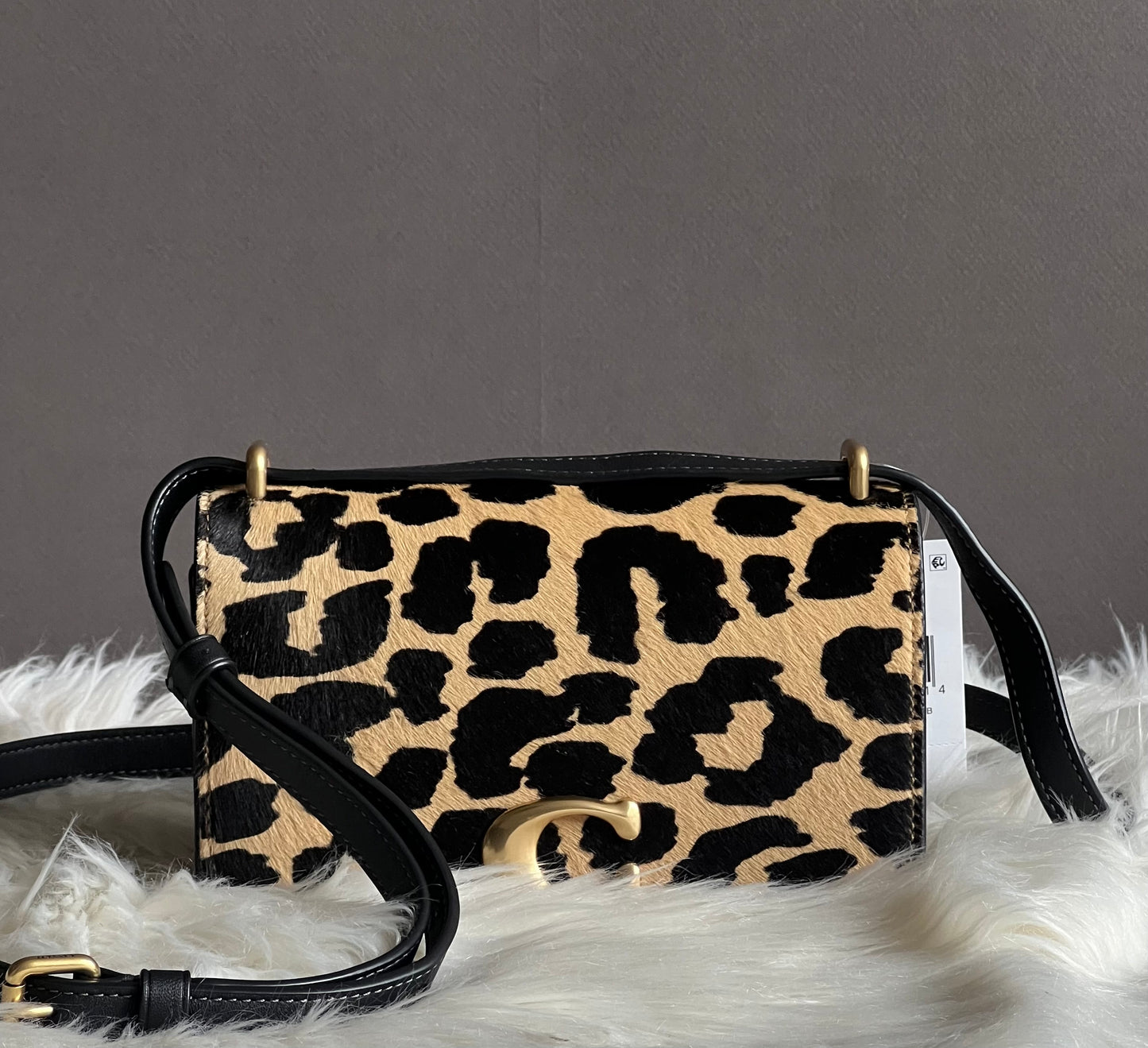 Coach Bandit Crossbody in Haircalf with Leopard Print
