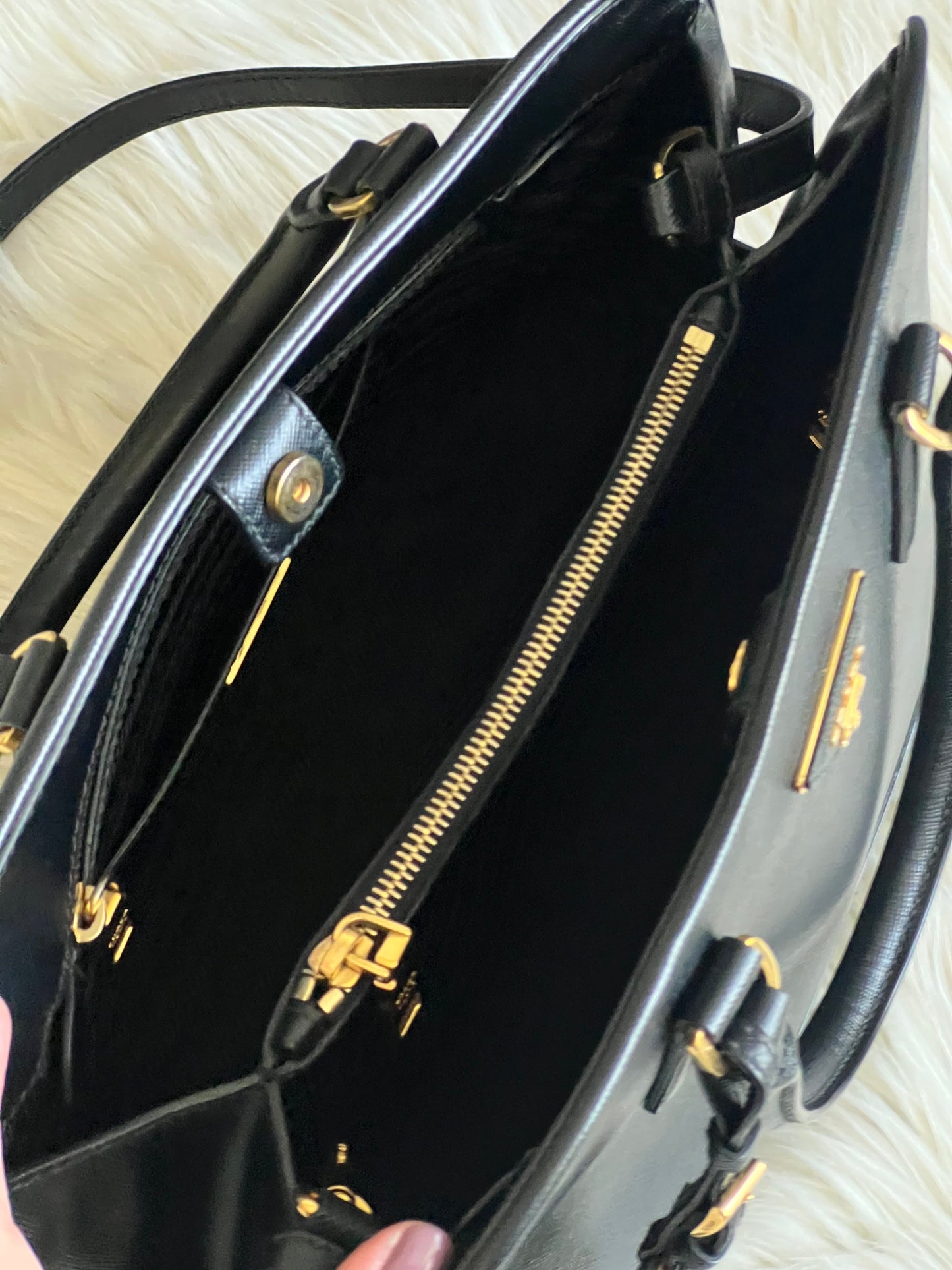 Prada Saffiano Large Dome Tote Bag