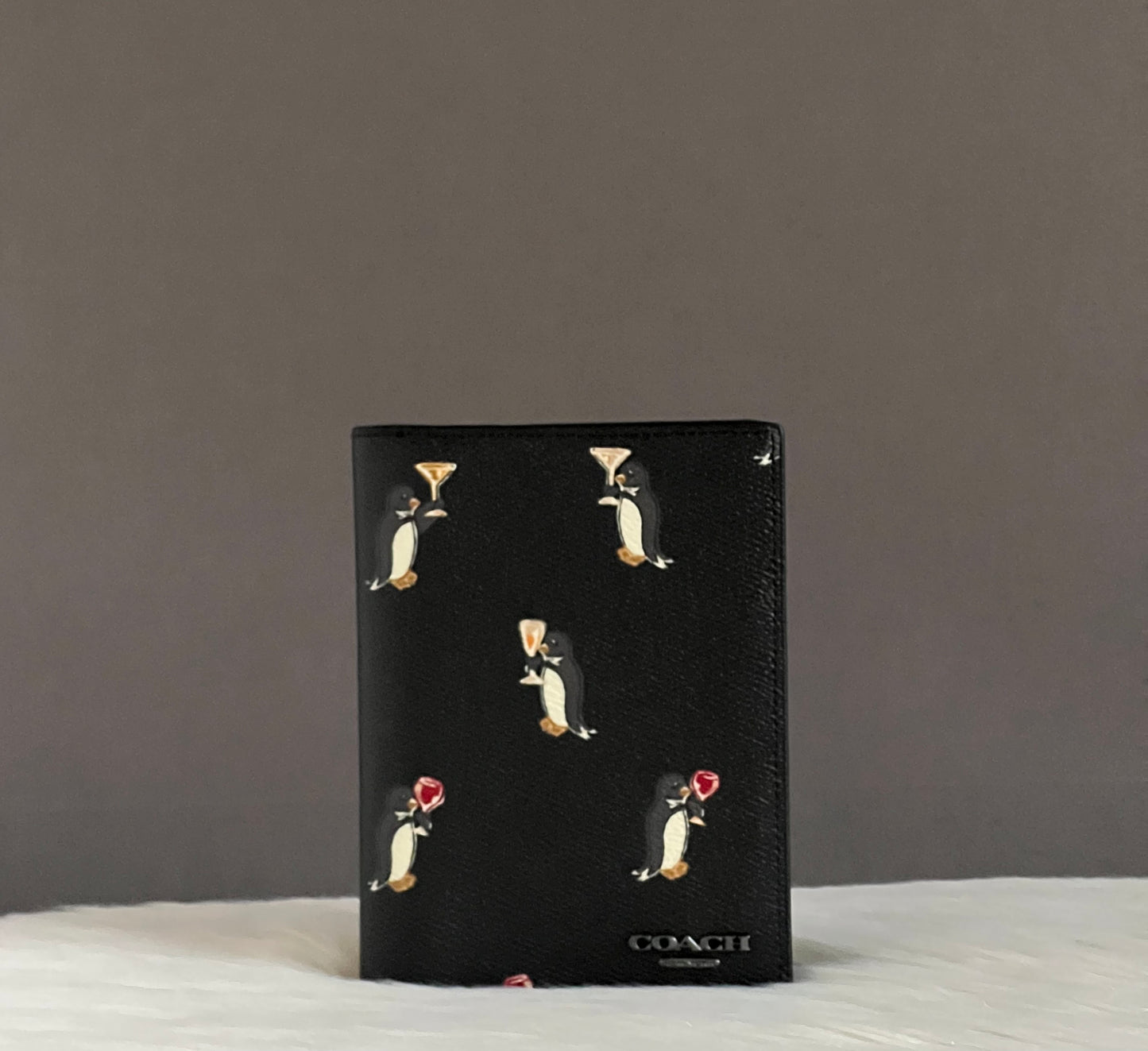 Coach Passport Case with Penguin