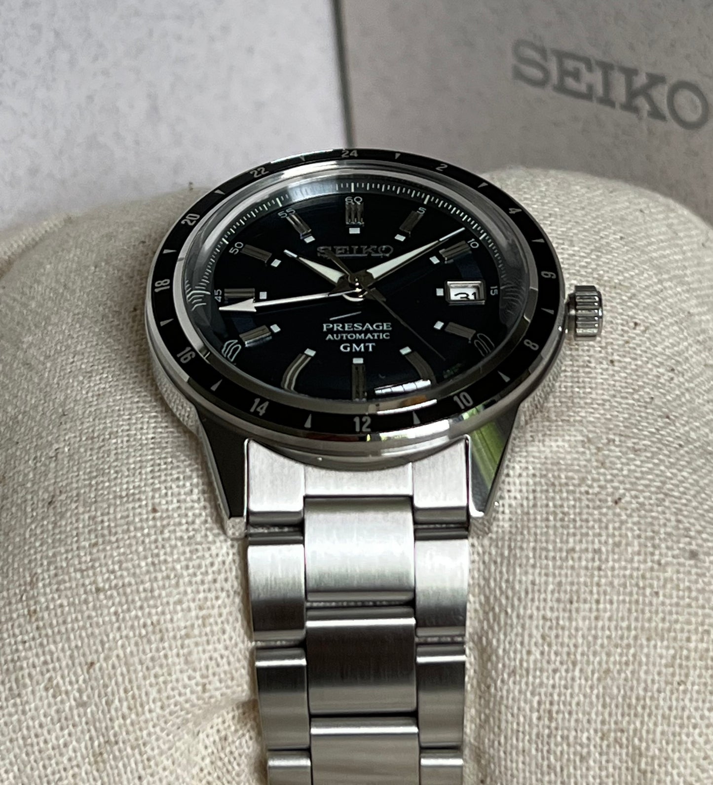 Seiko Men’s Presage Automatic GMT Watch