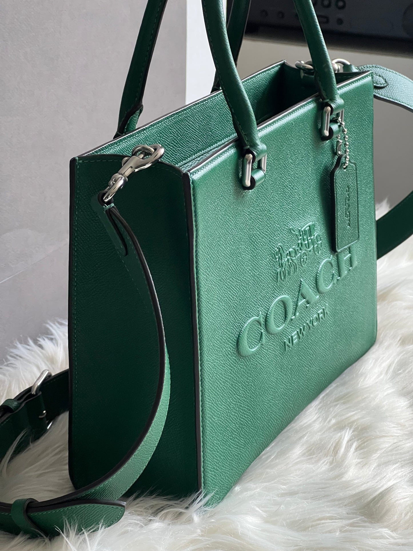 Coach Tote with Signature Canvas Detail