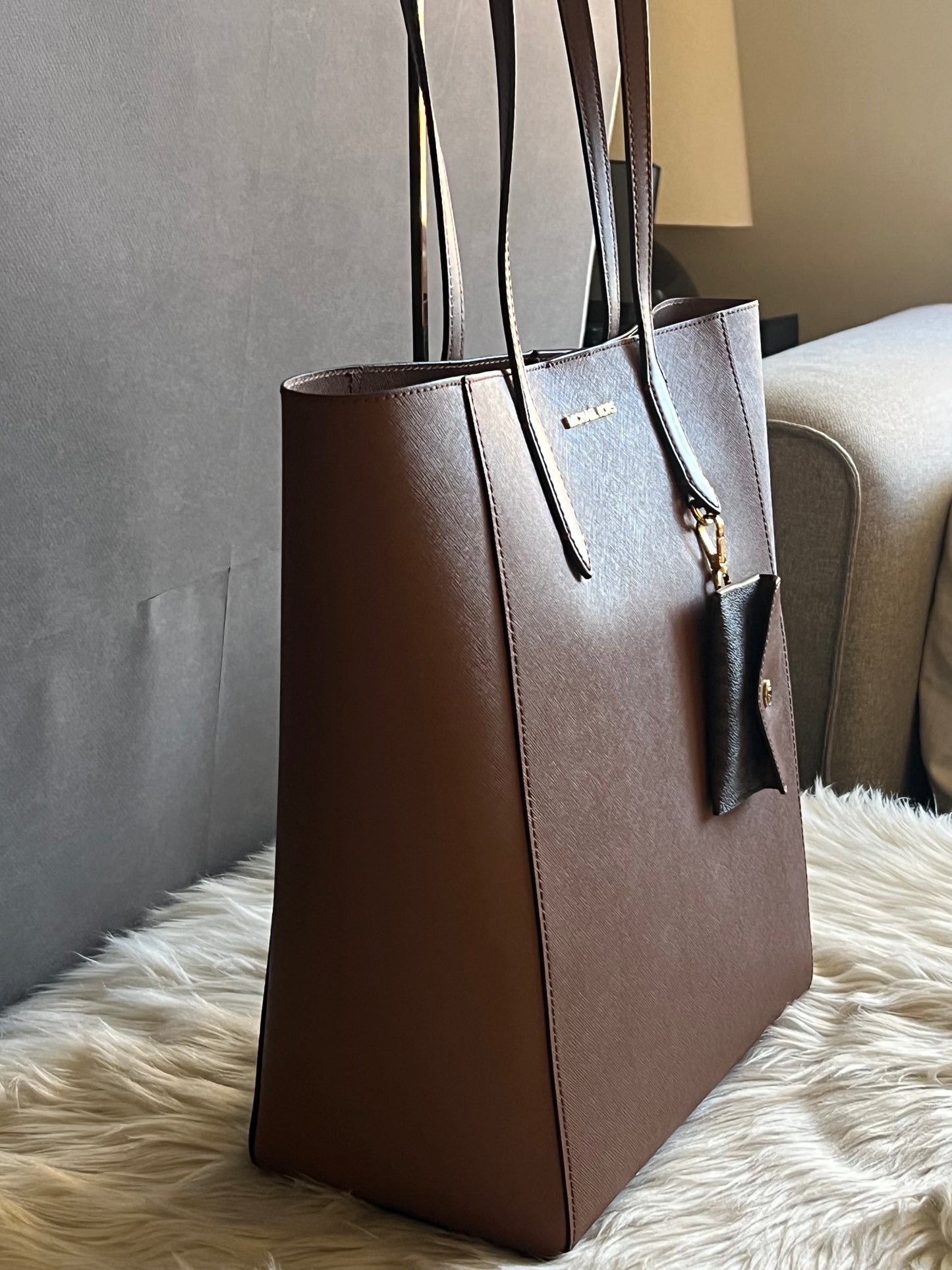 Michael Kors Vincent Large Saffiano Leather Tote Bag with Card Case