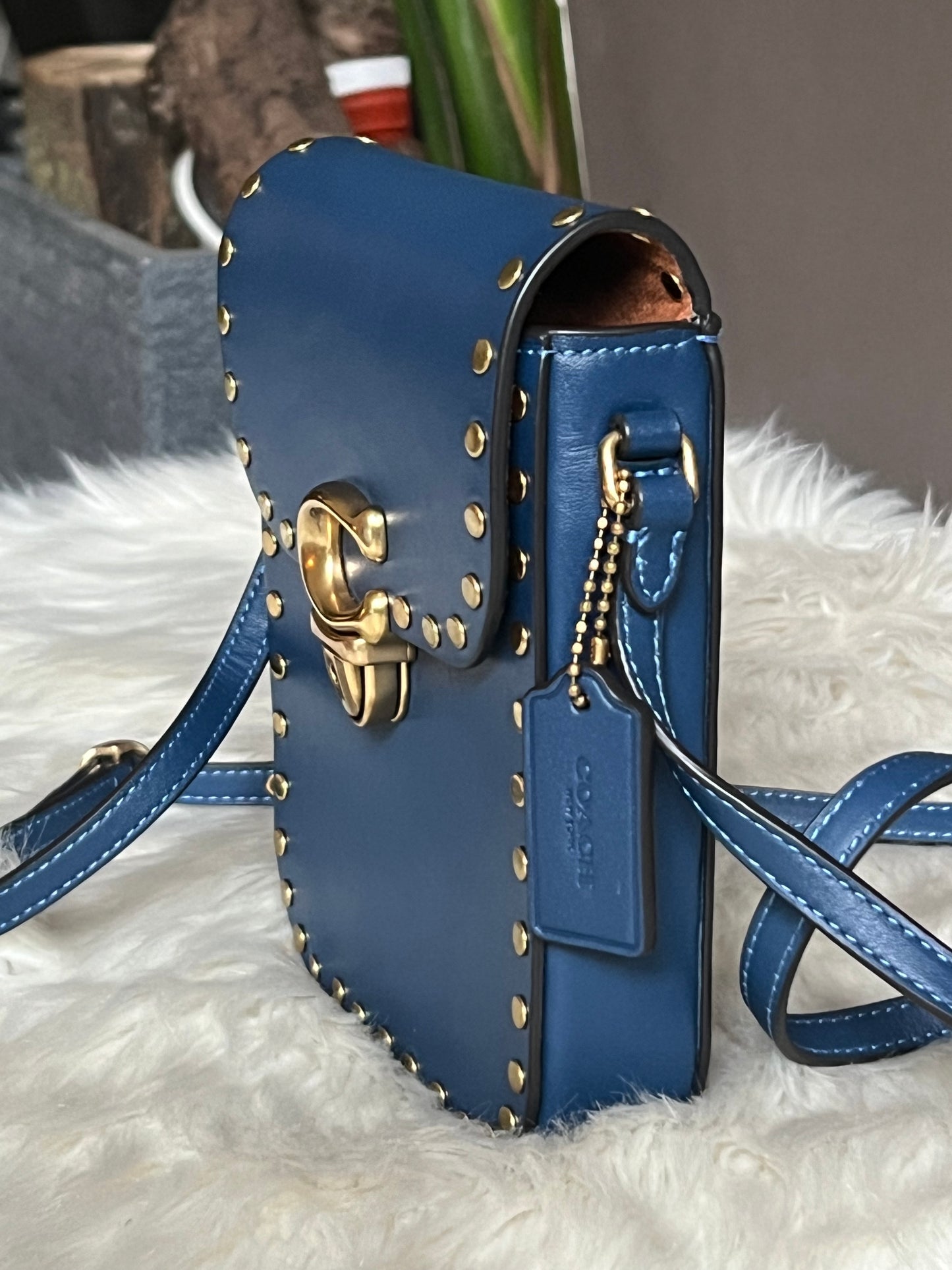 Coach Tall Studio Crossbody with Rivets