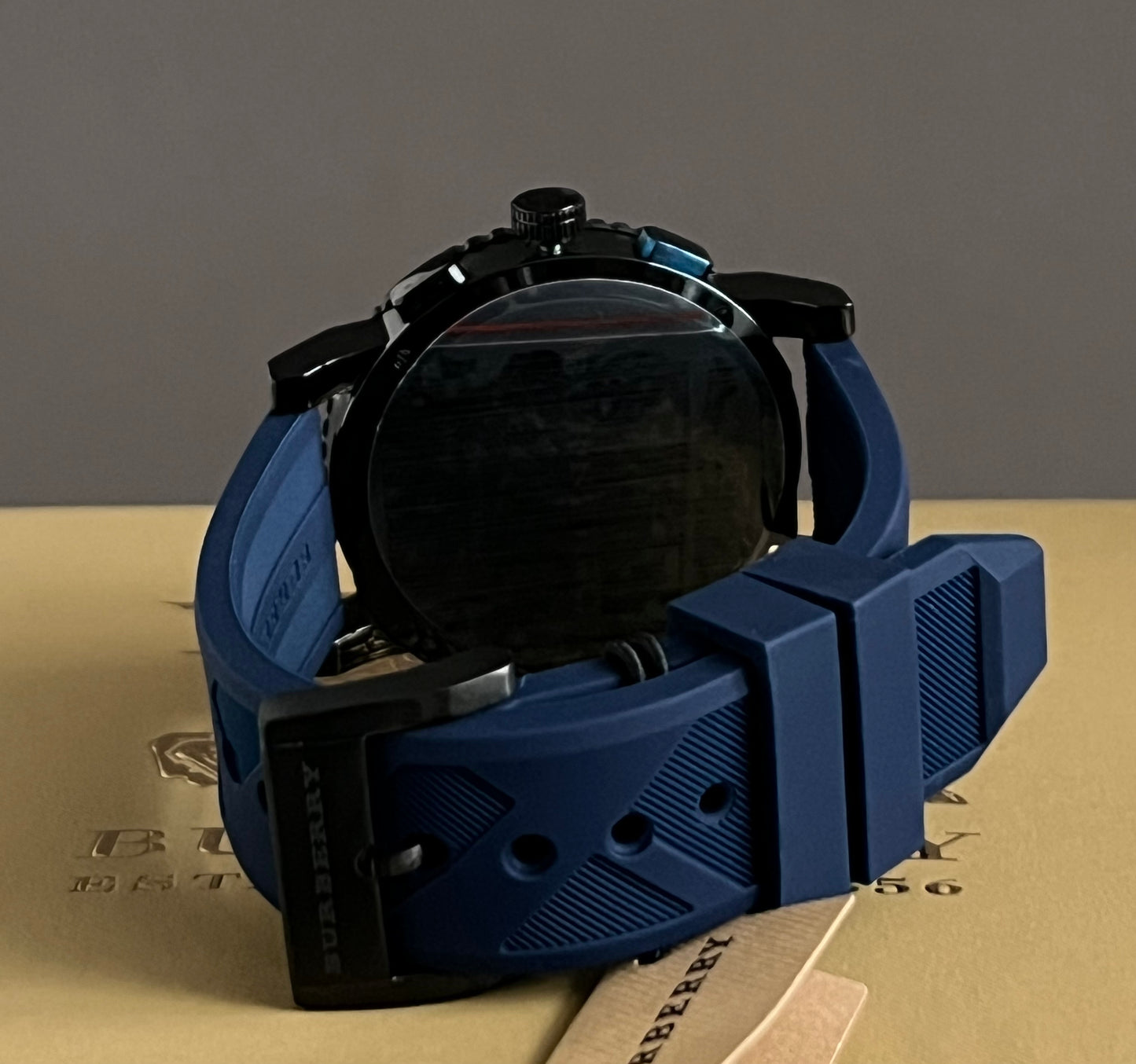 Burberry The City Sport Chronograph Blue Rubber Strap Watch