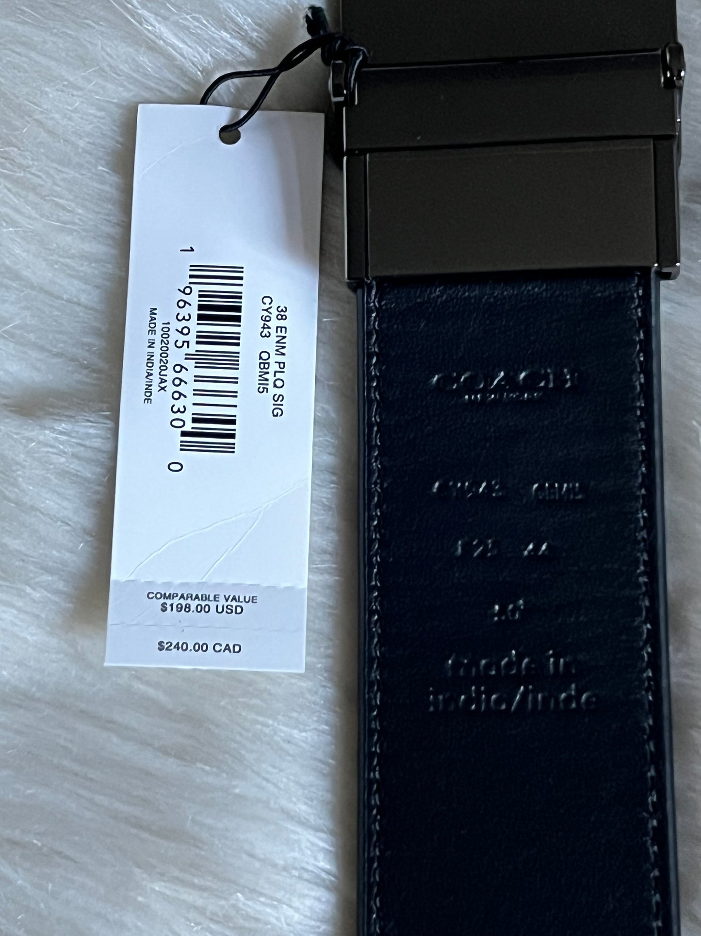 Plaque Buckle Cut To Size Reversible Belt