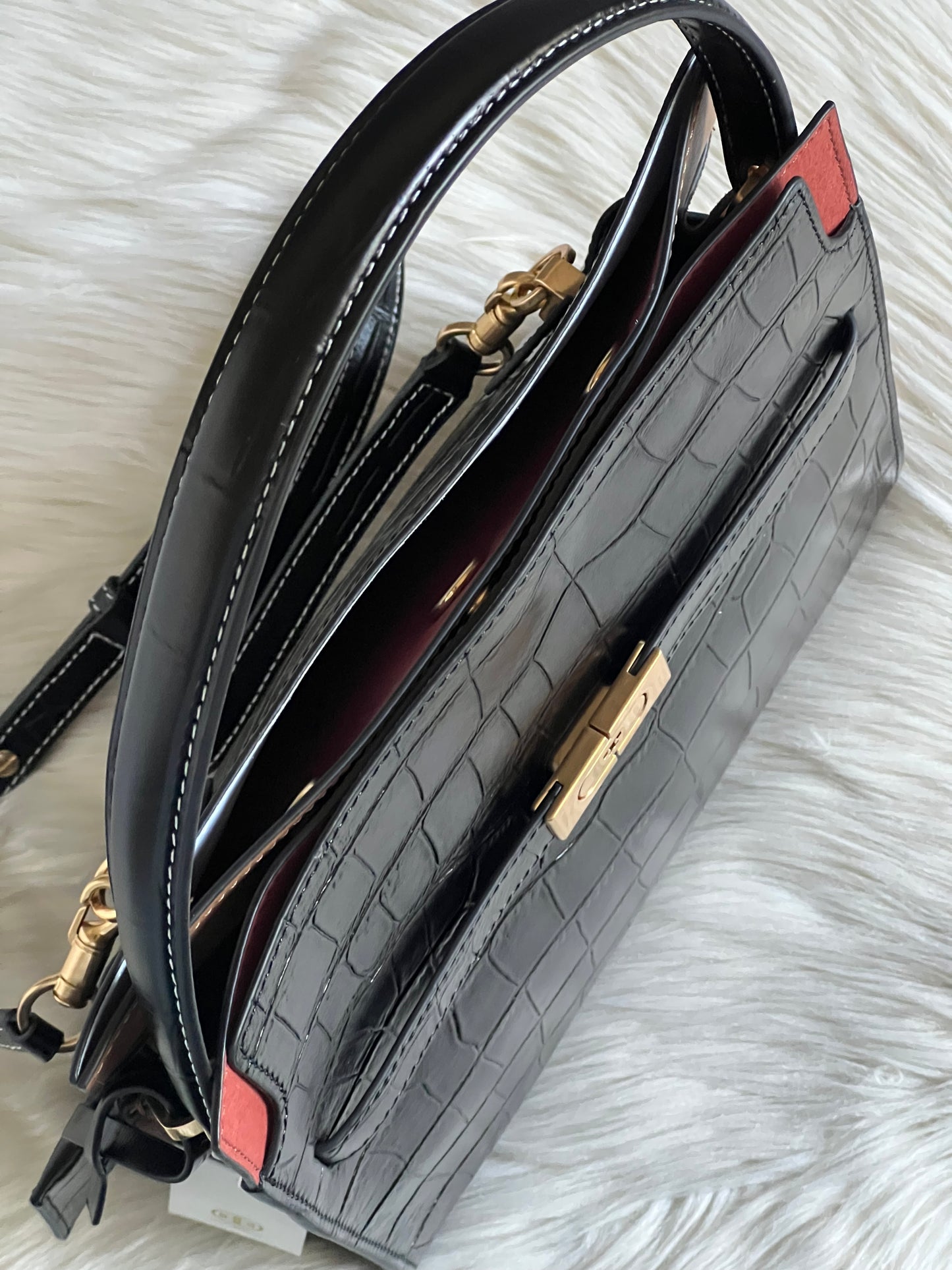 Tory Burch Small Lee Radziwill Embossed Double Bag