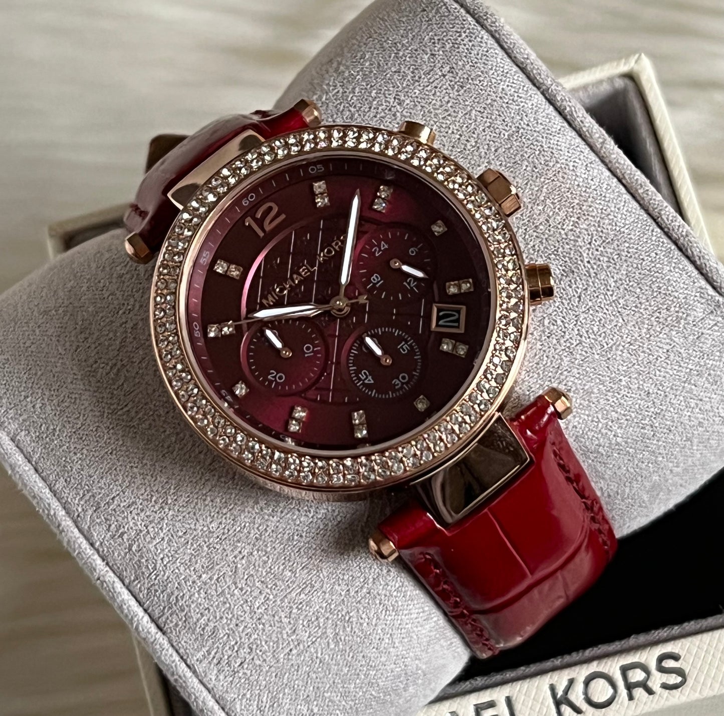 Michael Kors Parker Rose Gold Leather Watch