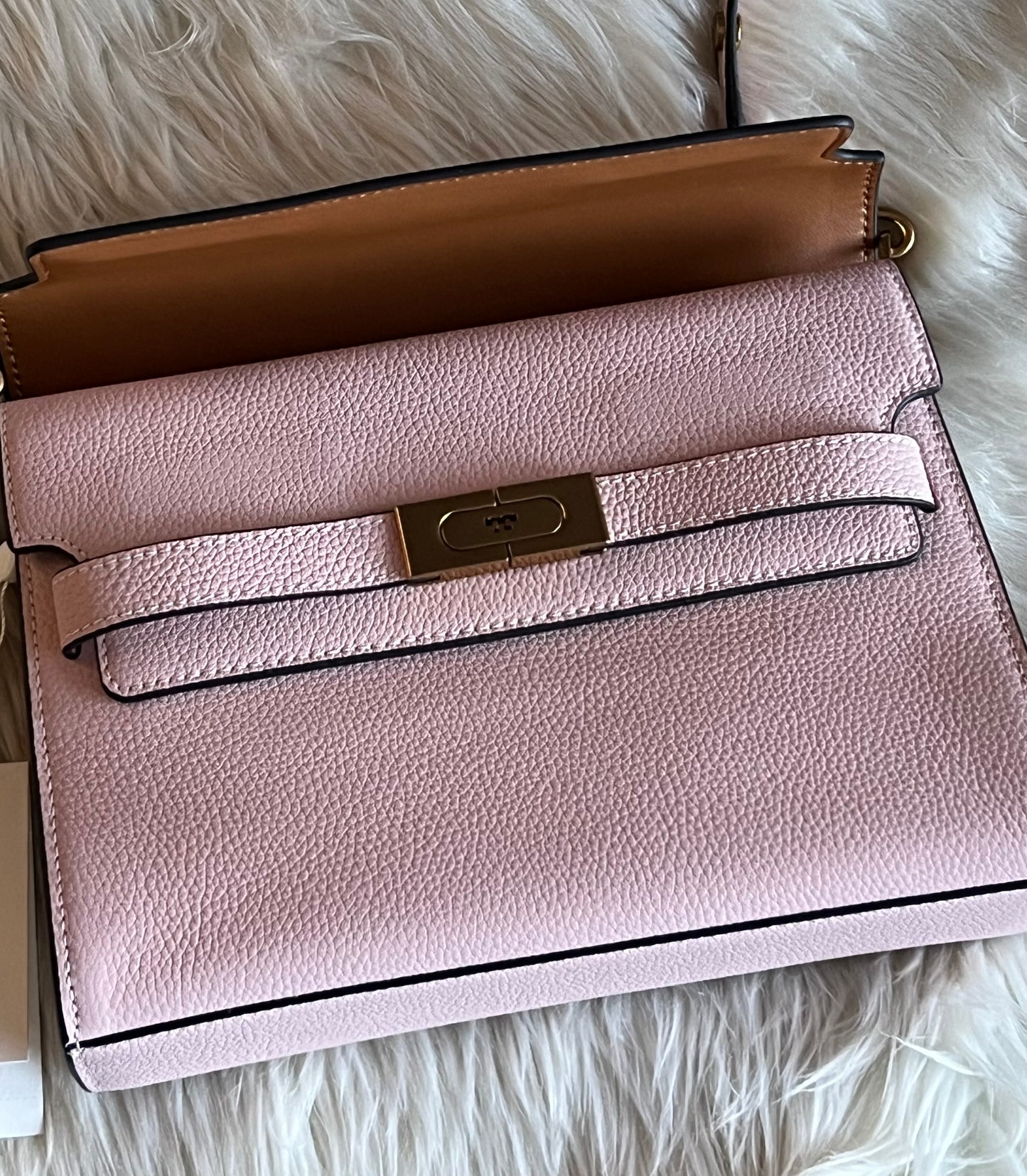 Tory Burch Lee Radziwill Pebbled Shoulder Bag