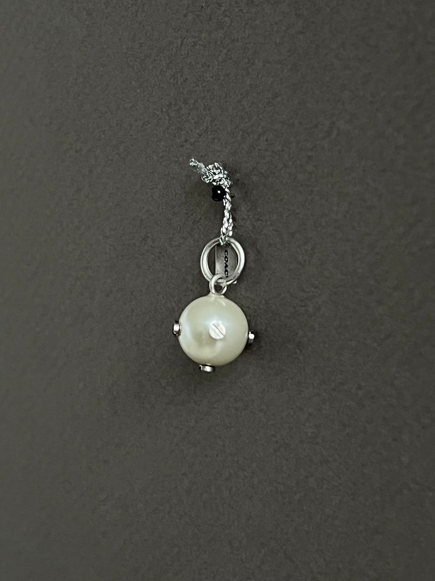 Coach Nailhead Pearl Charm