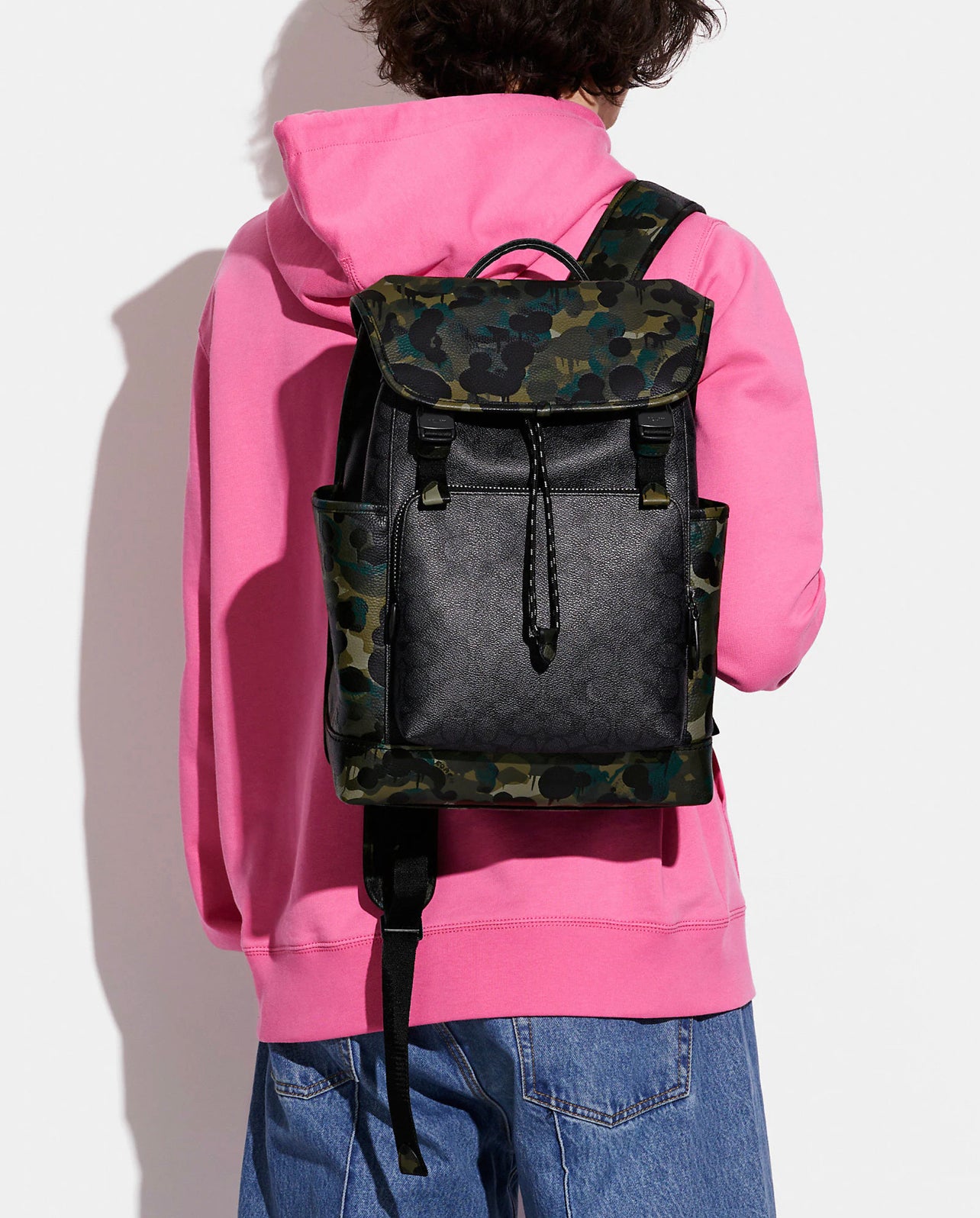 Coach League Flap Backpack in Signature Canvas with Camo Print