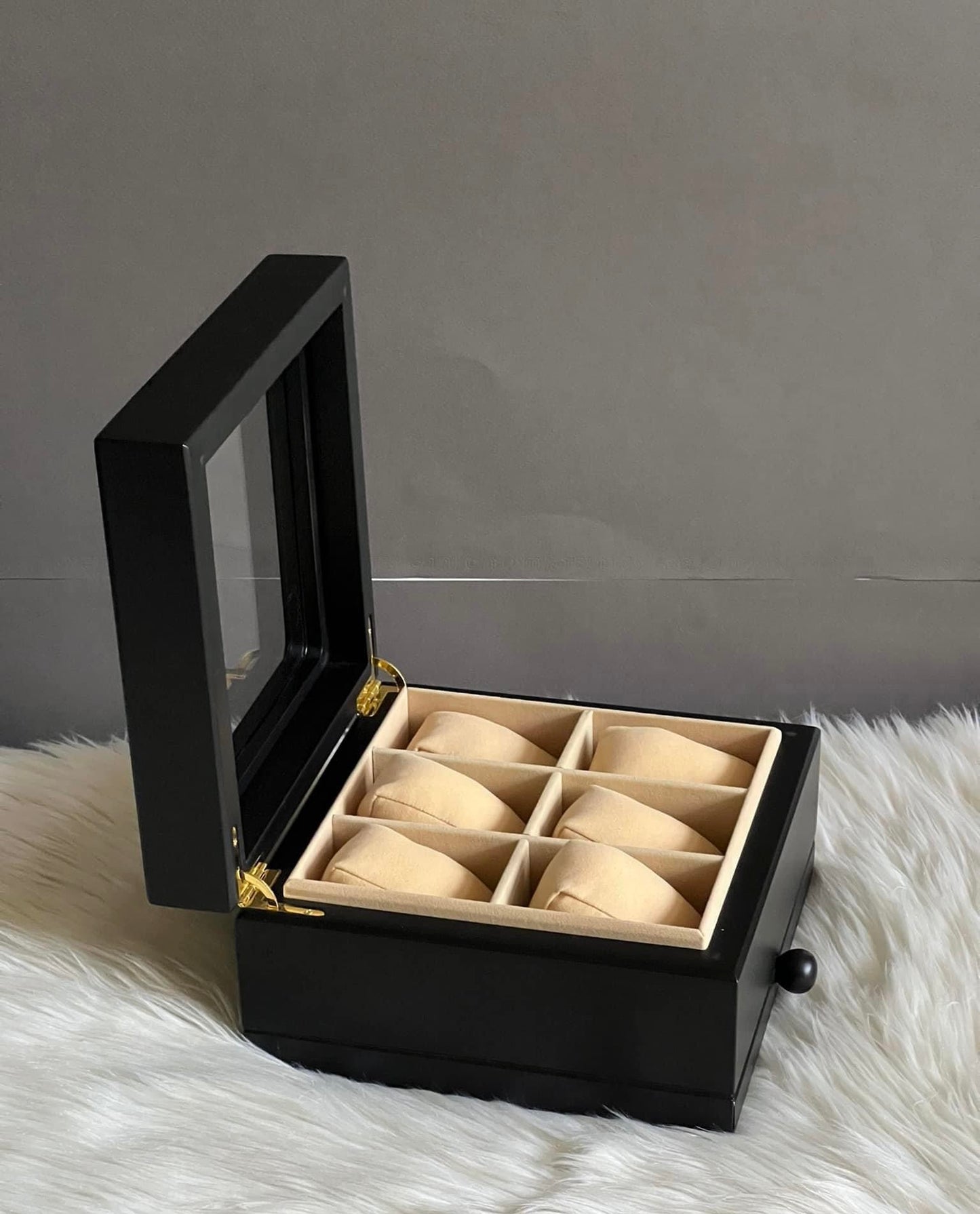 Luxury 6-Slot Solid Wood Watch Box