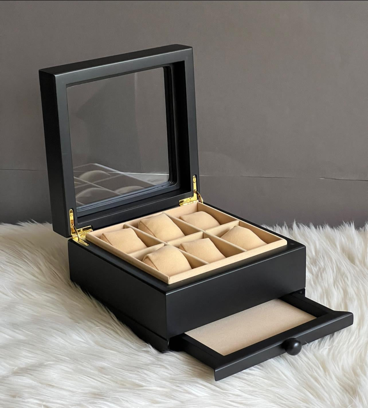 Luxury 6-Slot Solid Wood Watch Box