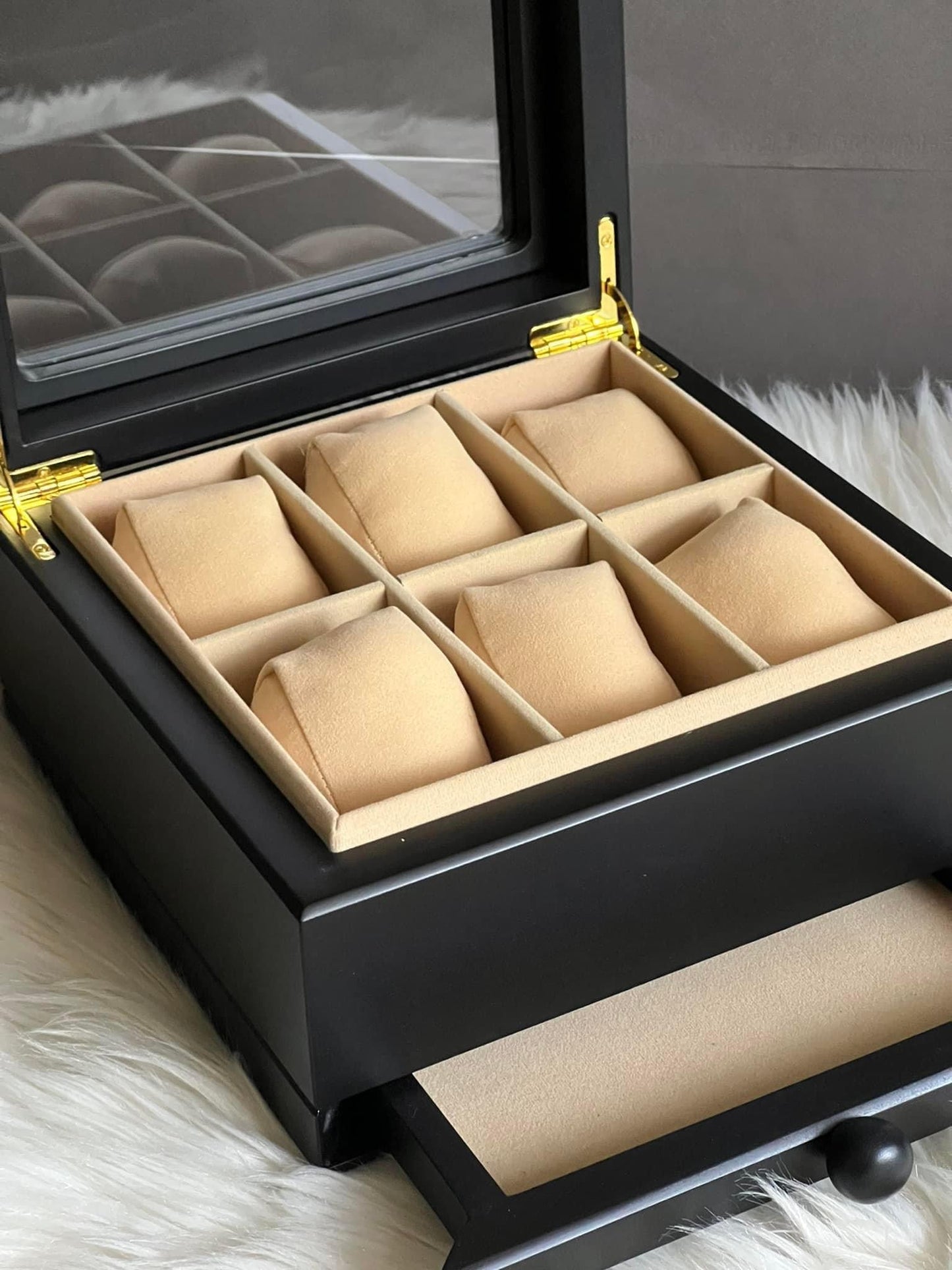 Luxury 6-Slot Solid Wood Watch Box