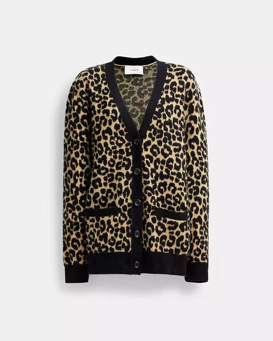 Coach Leopard Cardigan