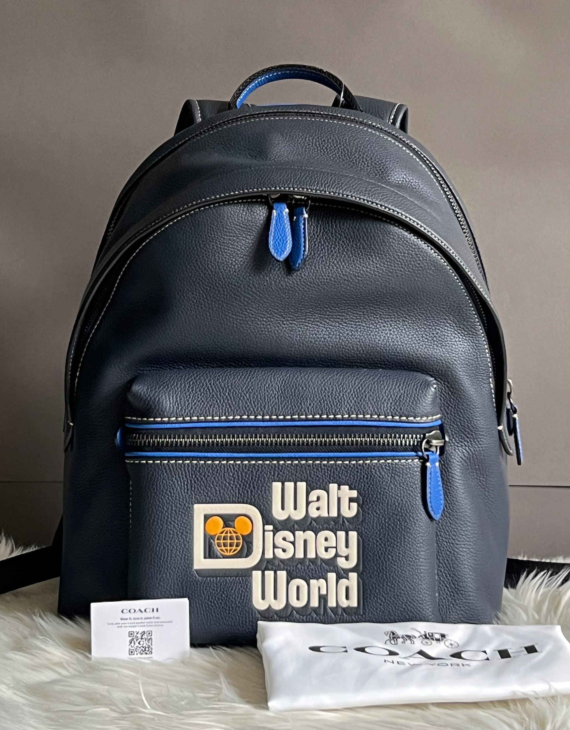 Disney X Coach Charter Leather Backpack with Walt Disney World Motif Club de Mode