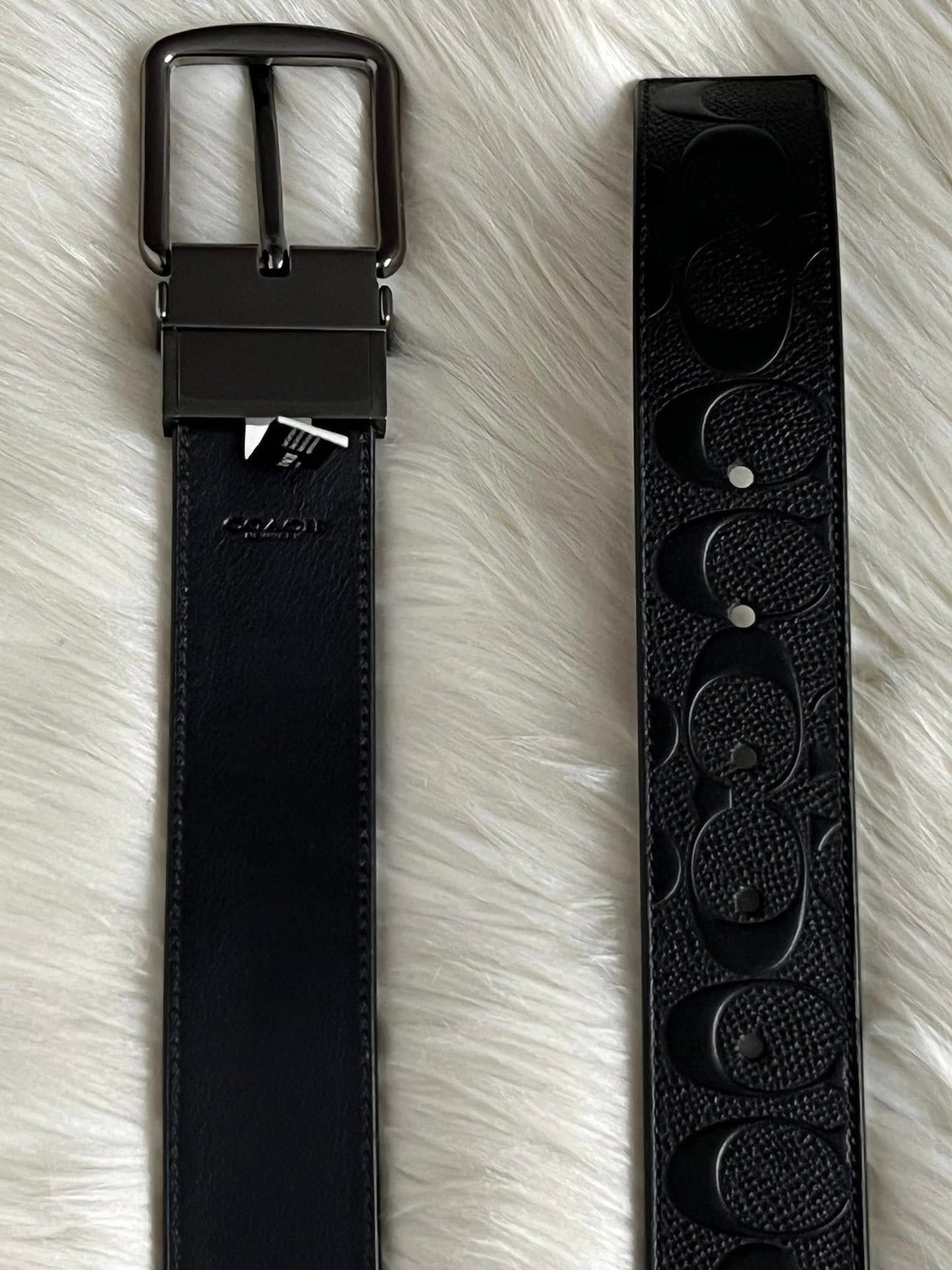 Coach Harness Buckle Cut To Size Reversible Belt