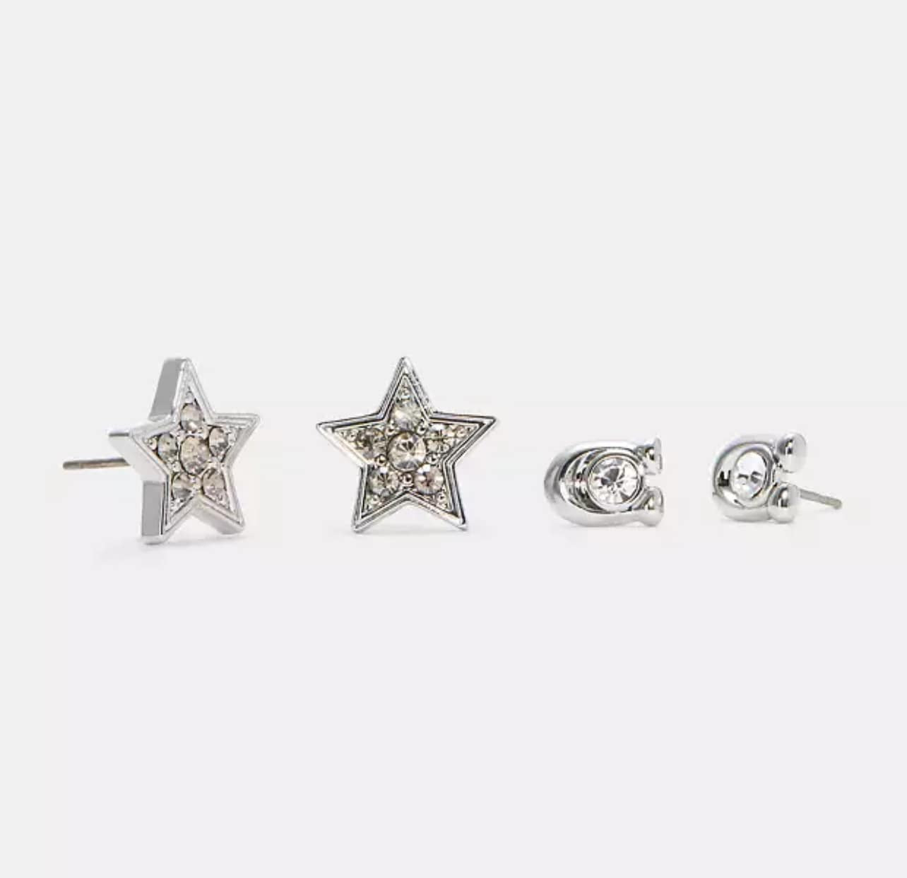 Coach Signature and Pave Star Stud Earrings