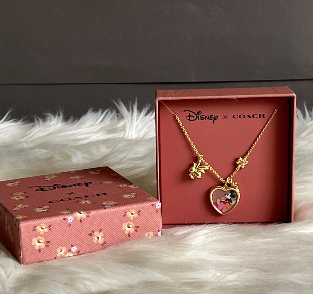 Disney X Coach Mickey Mouse Flower Bee Pendant Necklace