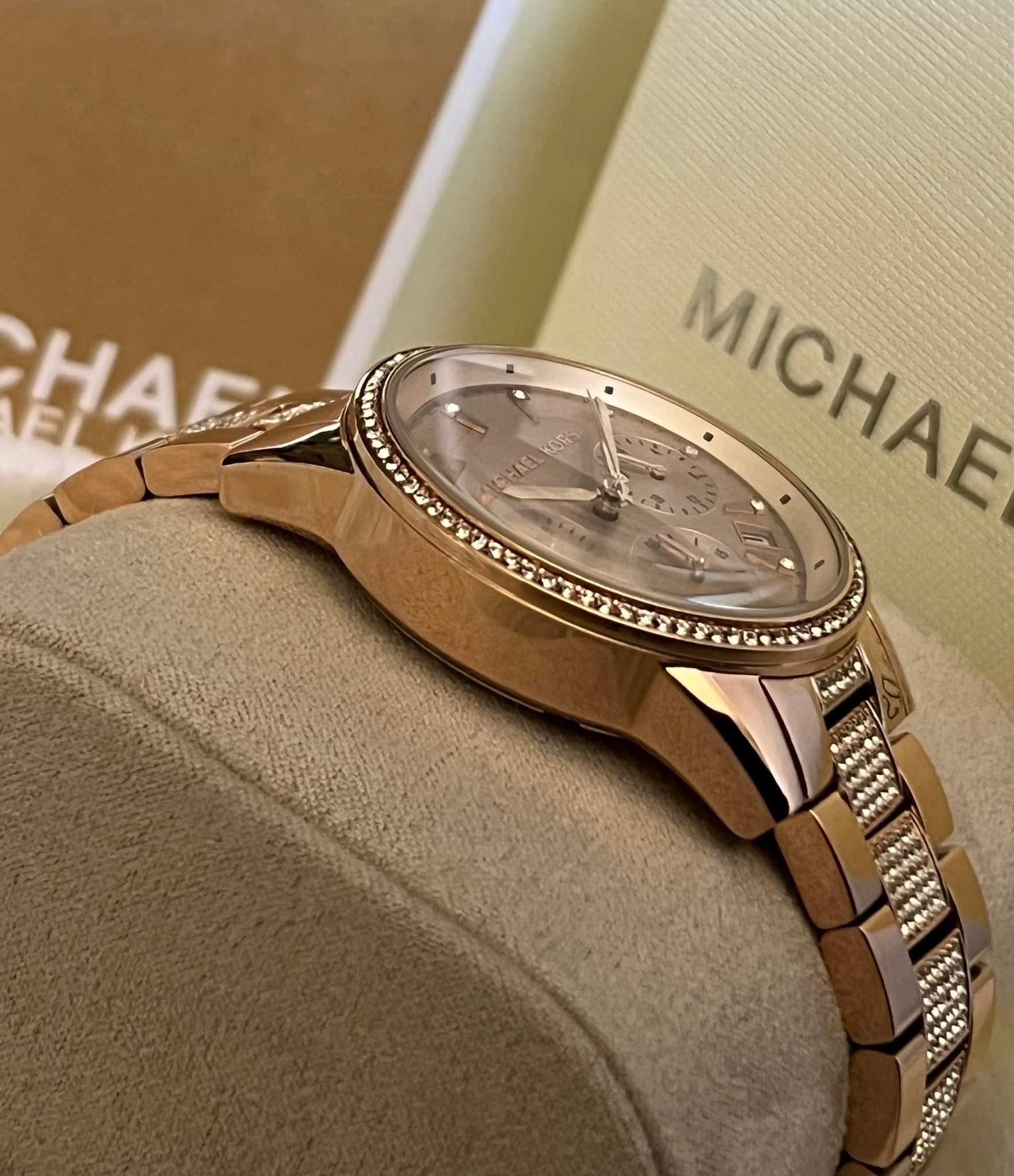 Michael Kors Women's Ritz Pavé Rose Gold-Tone Watch – Club de Mode