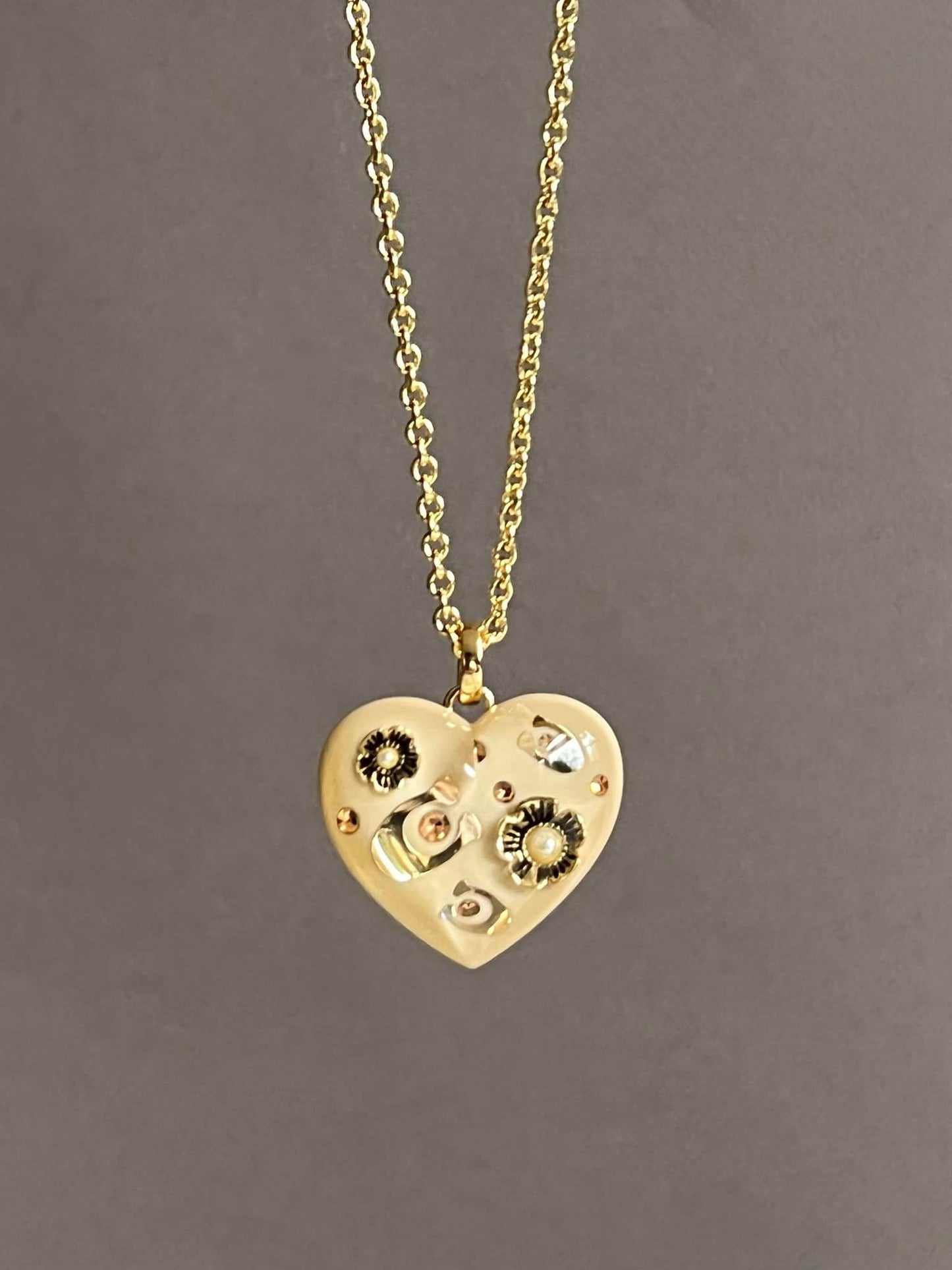 Coach Signature Heart Pendant Necklace