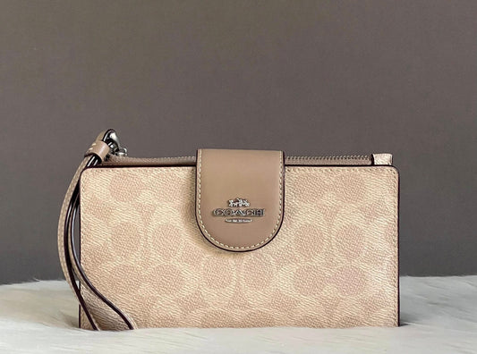 Coach Phone Wallet In Signature Canvas