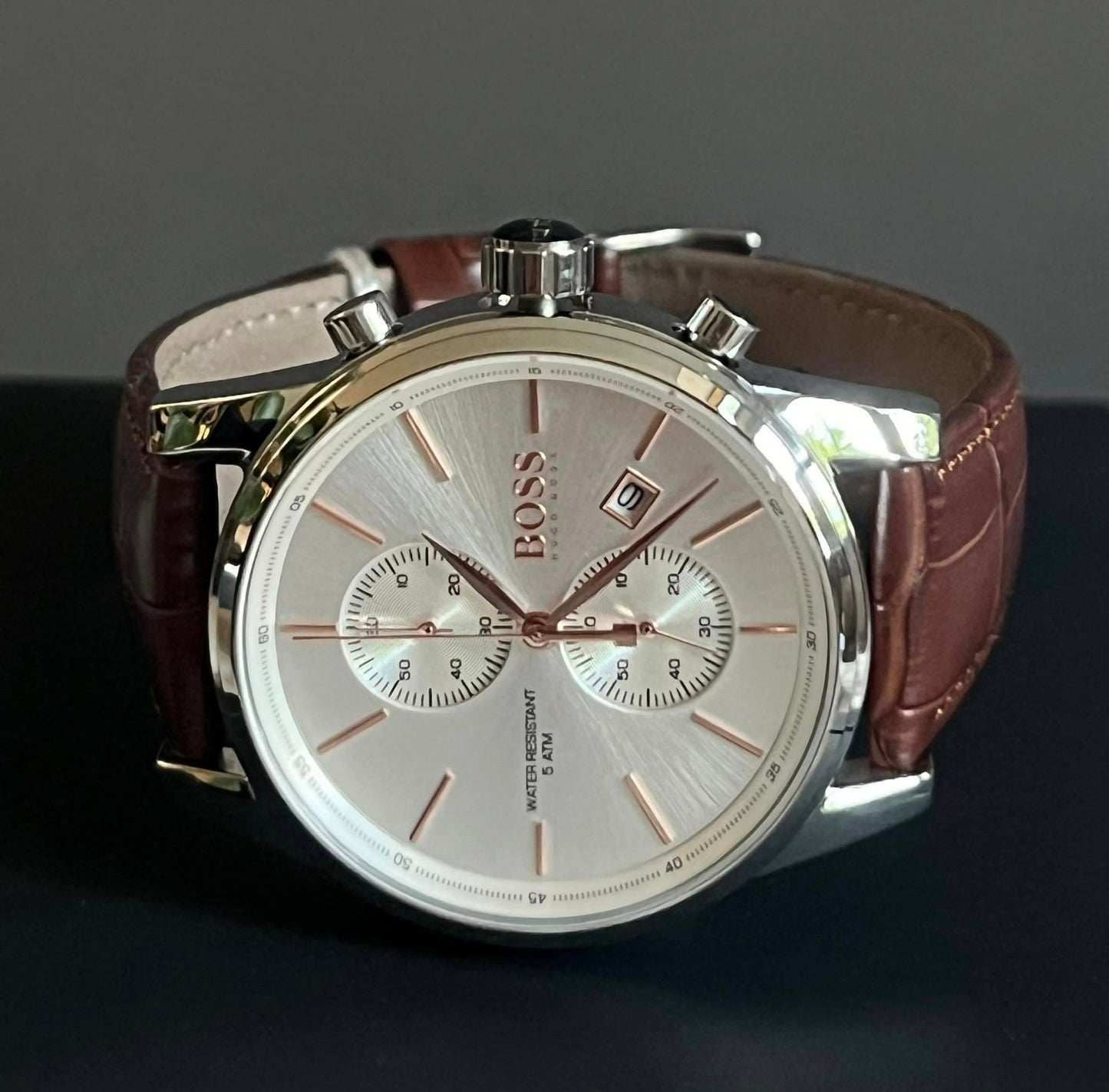 Hugo Boss Men’s Chronograph Leather Strap Quartz Watch