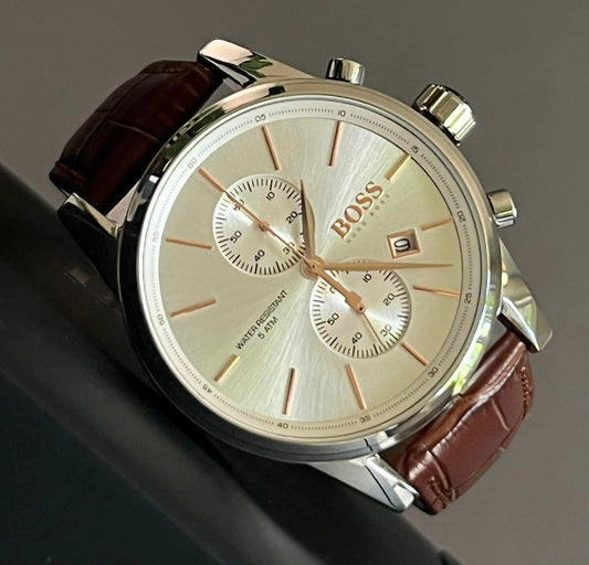 Hugo Boss Men’s Chronograph Leather Strap Quartz Watch