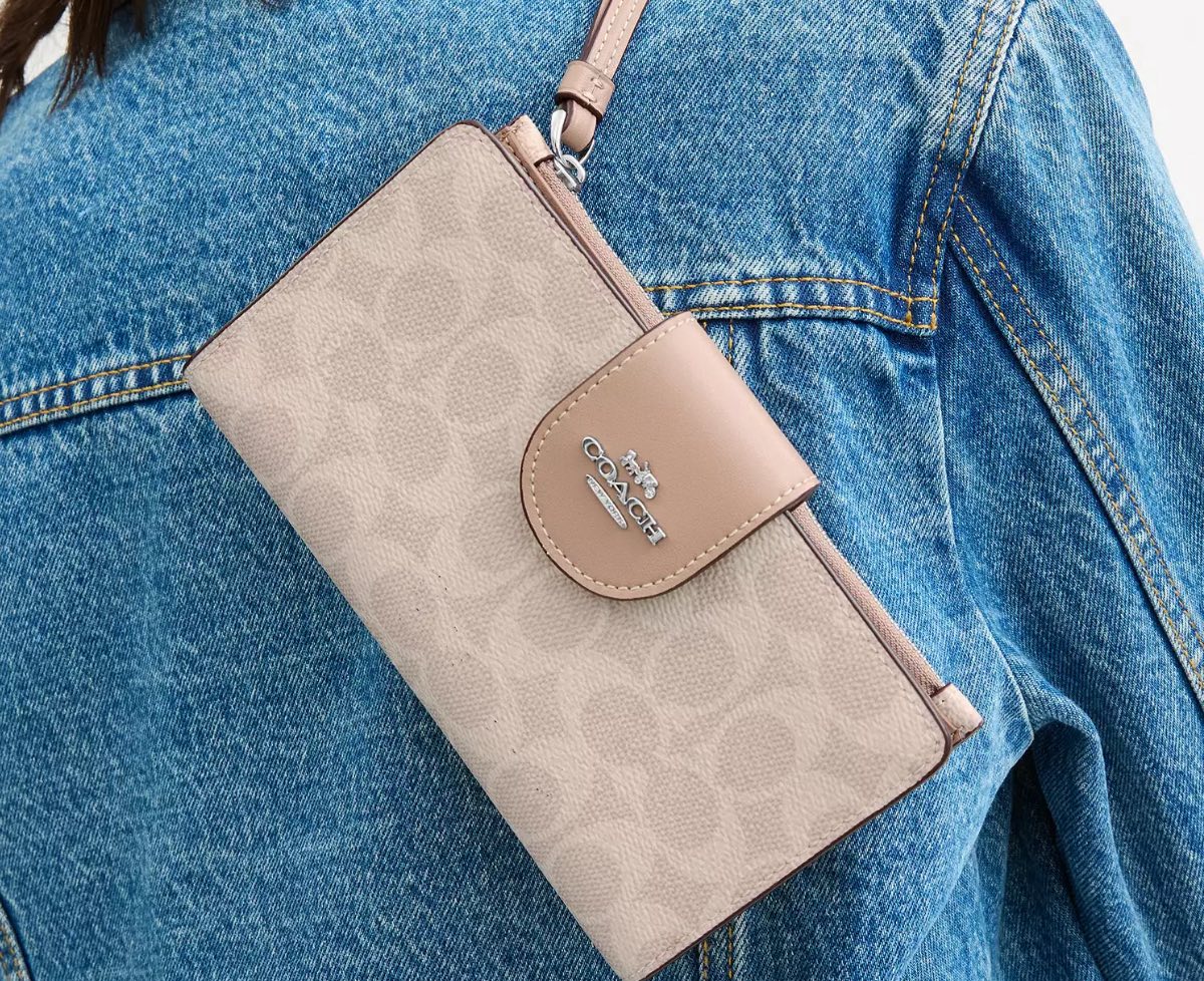 Coach Phone Wallet In Signature Canvas