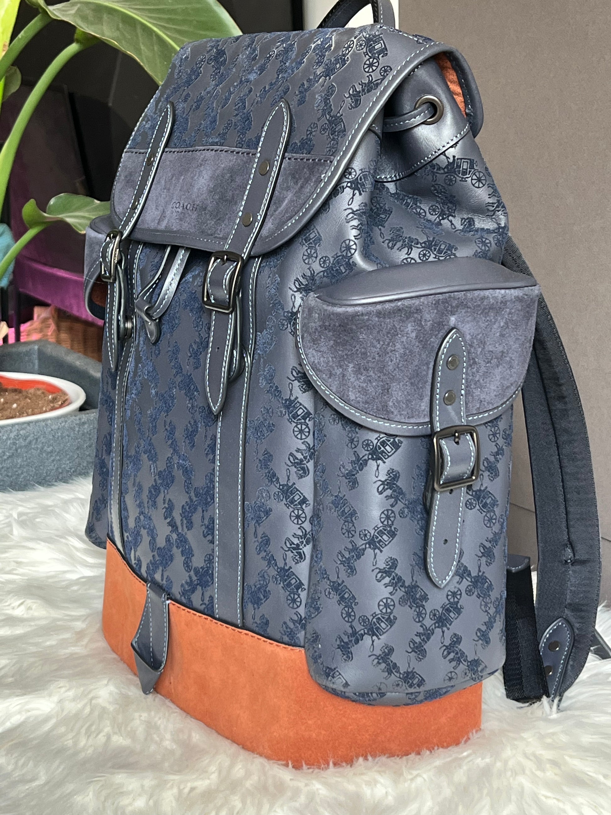coach horse and carriage imprenited on backpack Coach Hitch Backpack with Horse and Carriage – Club de Mode