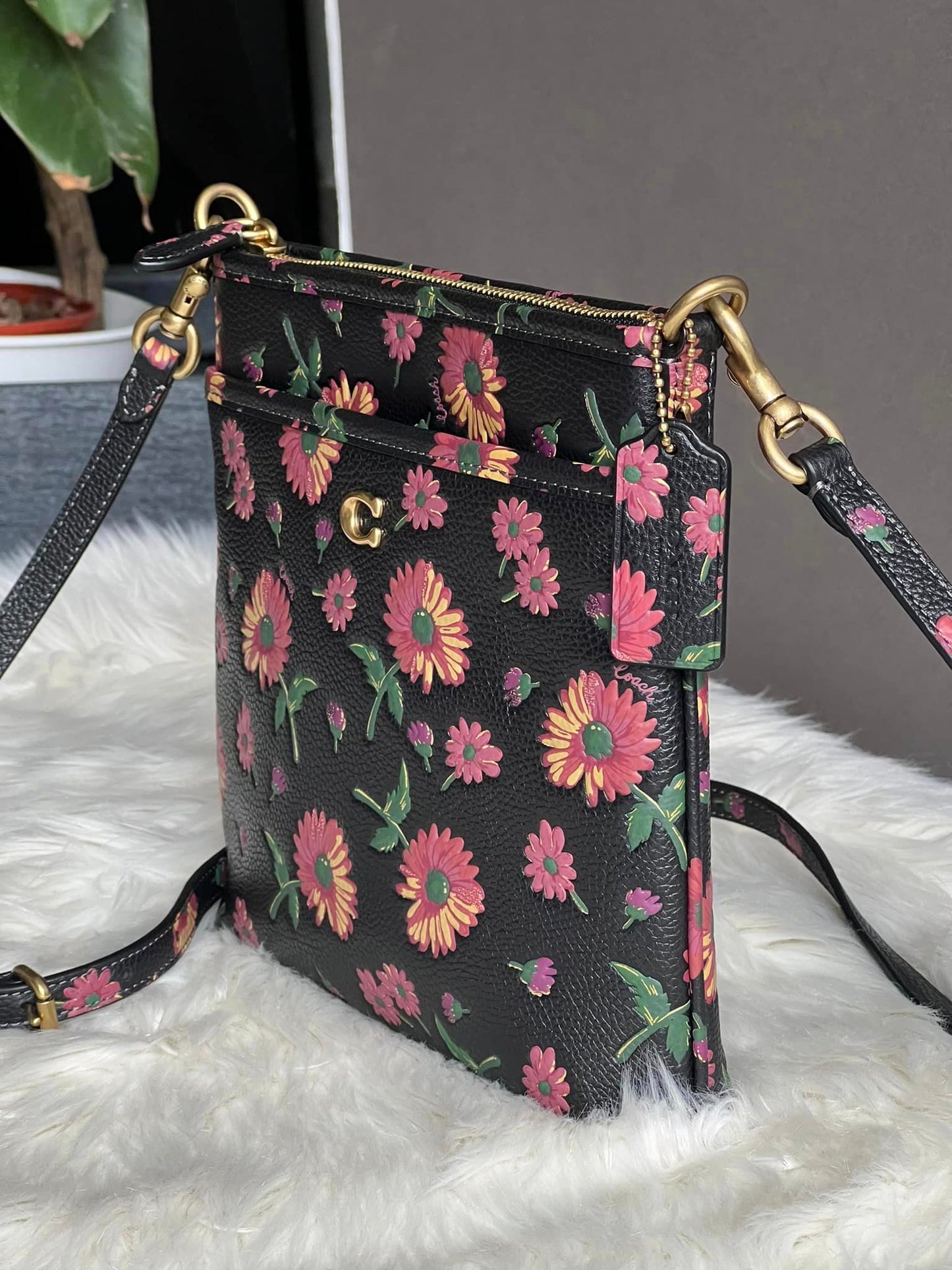 Coach Kitt Messenger Crossbody Bag with Floral Print