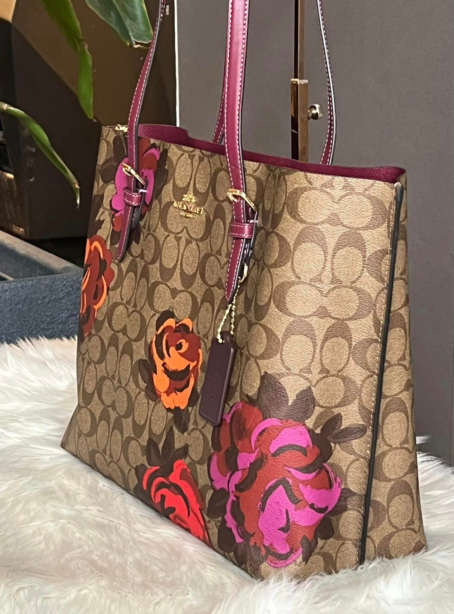 Coach Mollie Tote in Signature Canvas with Jumbo Floral Print