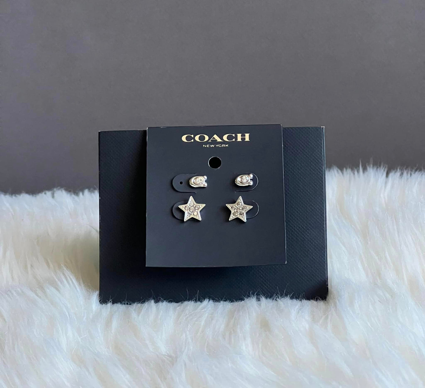 Coach Signature and Pave Star Stud Earrings