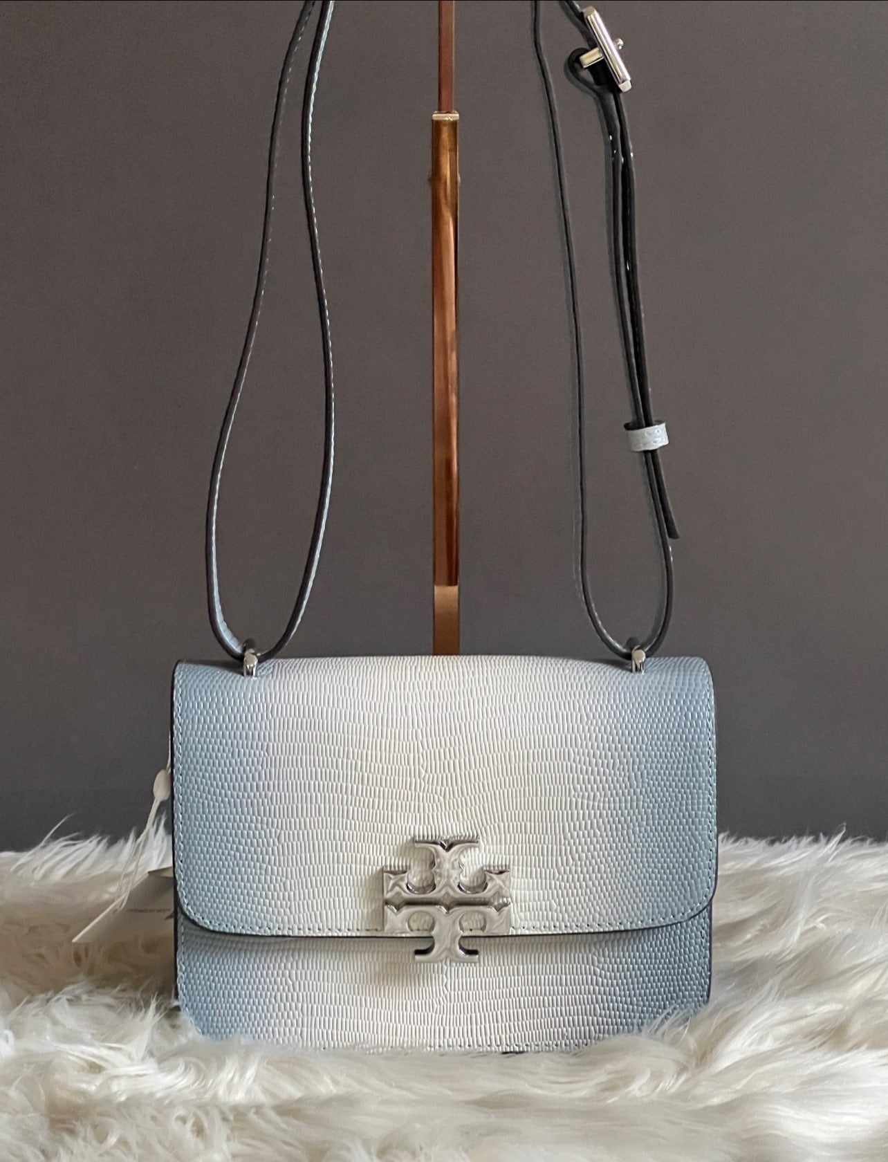 Tory Burch Eleanor Lizard Small Convertible Shoulder Bag