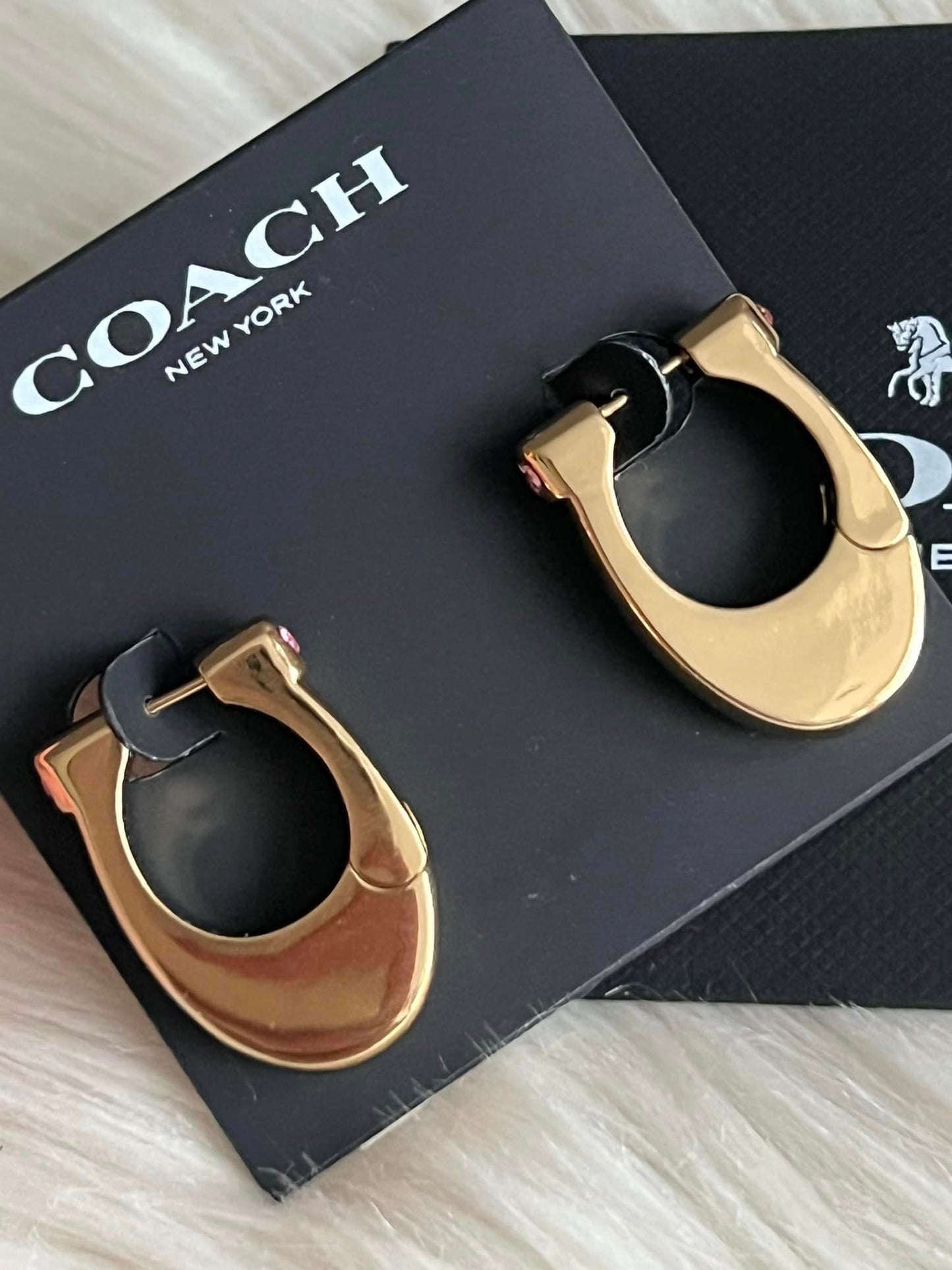 Coach Chunky Signature Hoop Earrings