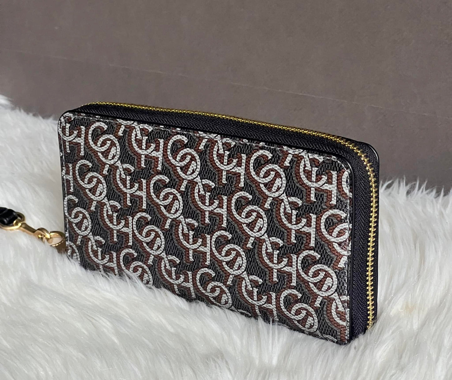 Coach Long Zip Around Wallet With Coach Monogram Print