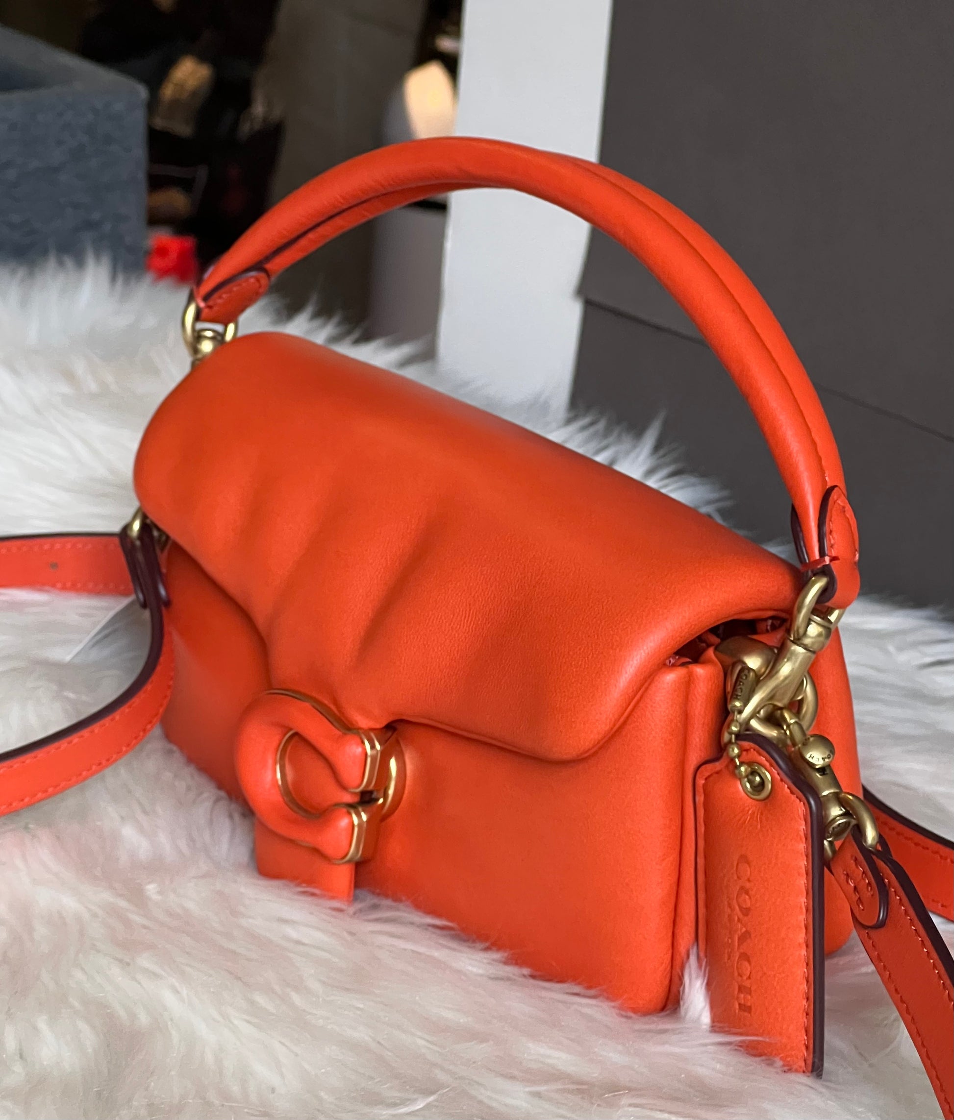 COACH Tabby Pillow Leather Shoulder Bag in Orange