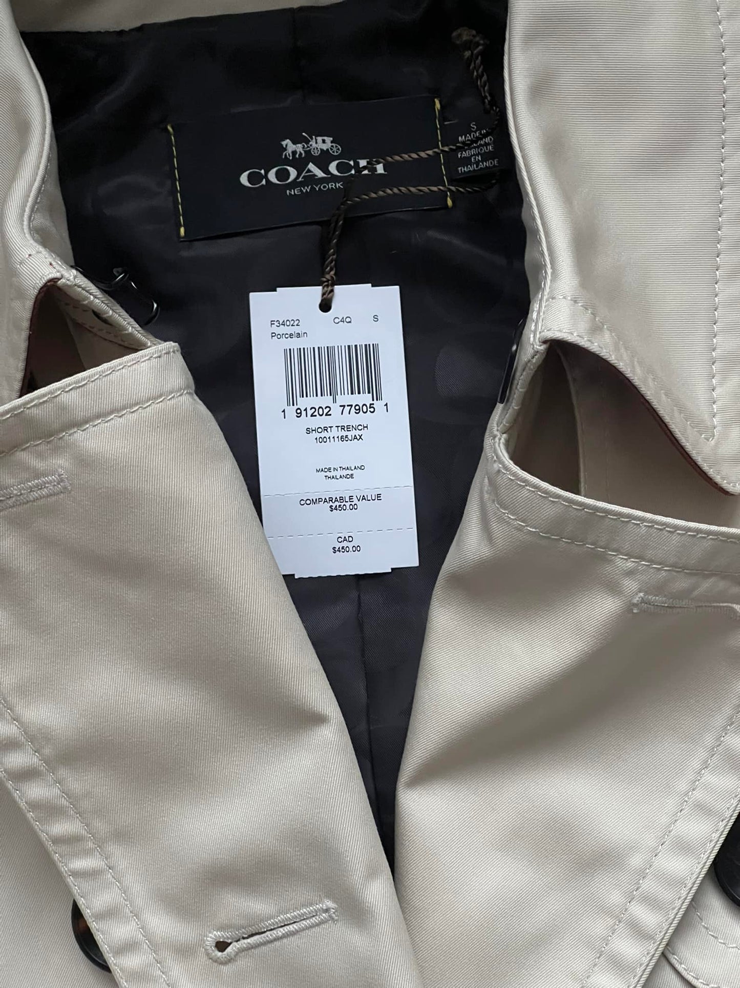 Coach Short Trench Coat