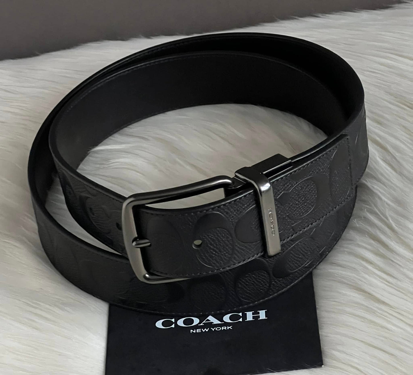 Coach Harness Buckle Cut To Size Reversible Belt