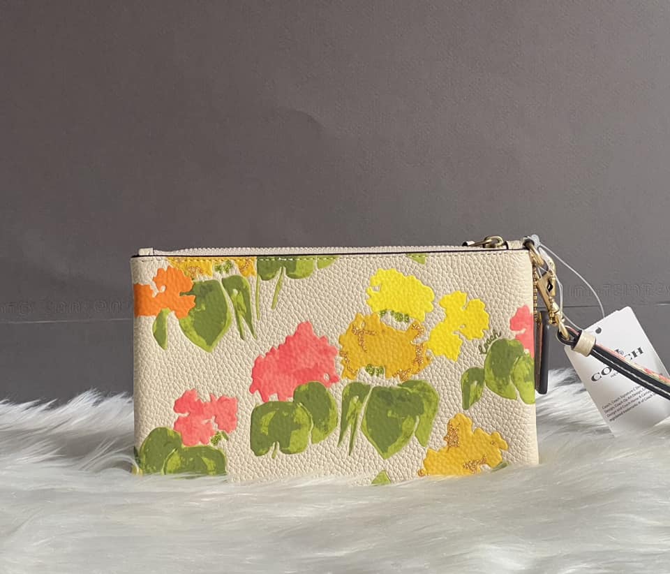 Coach Small Wristlet with Floral Print