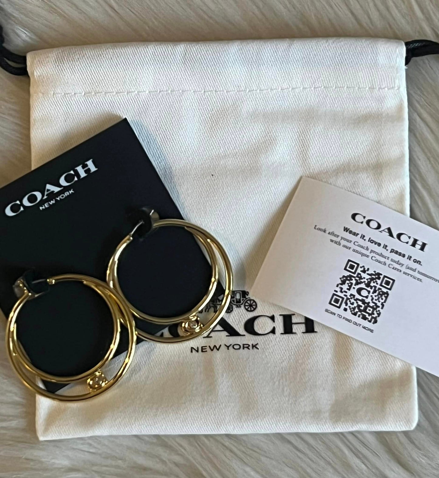 Coach Signature Double Hoop Earrings