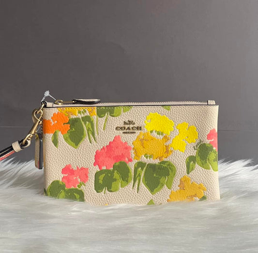 Coach Small Wristlet with Floral Print