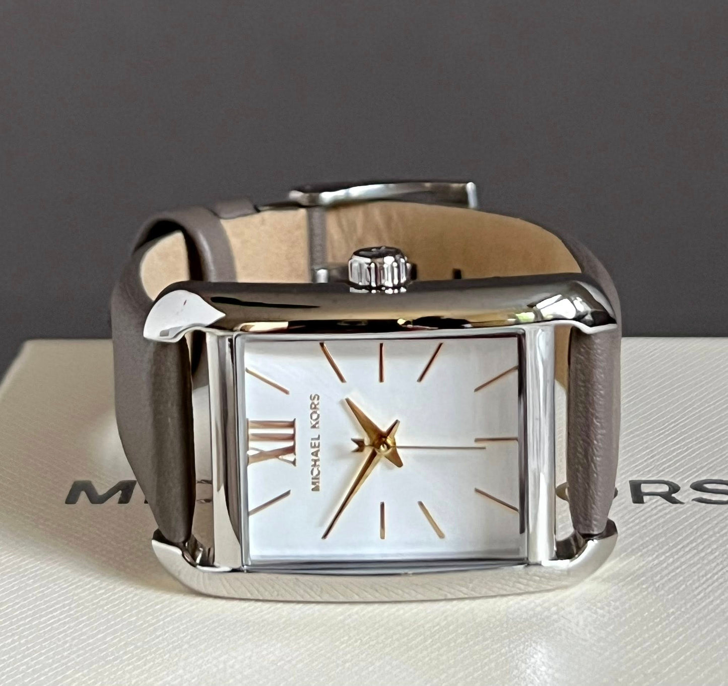 Michael Kors Women’s Three-Hand Dusk Leather Watch