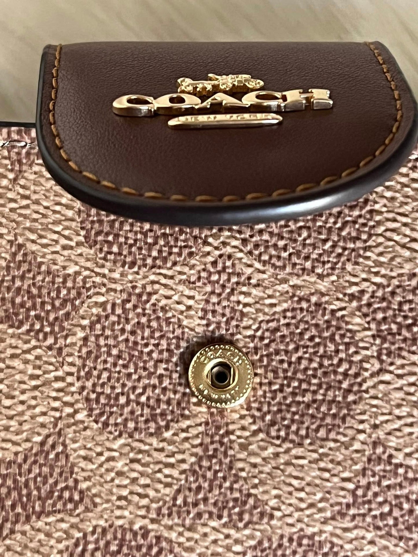 Coach Phone Wallet In Signature Canvas