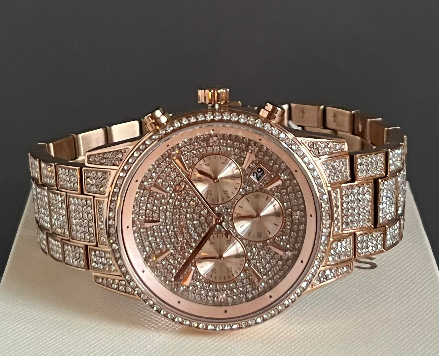 Michael Kors Women’s Ritz Pave Rose Gold-Tone Watch