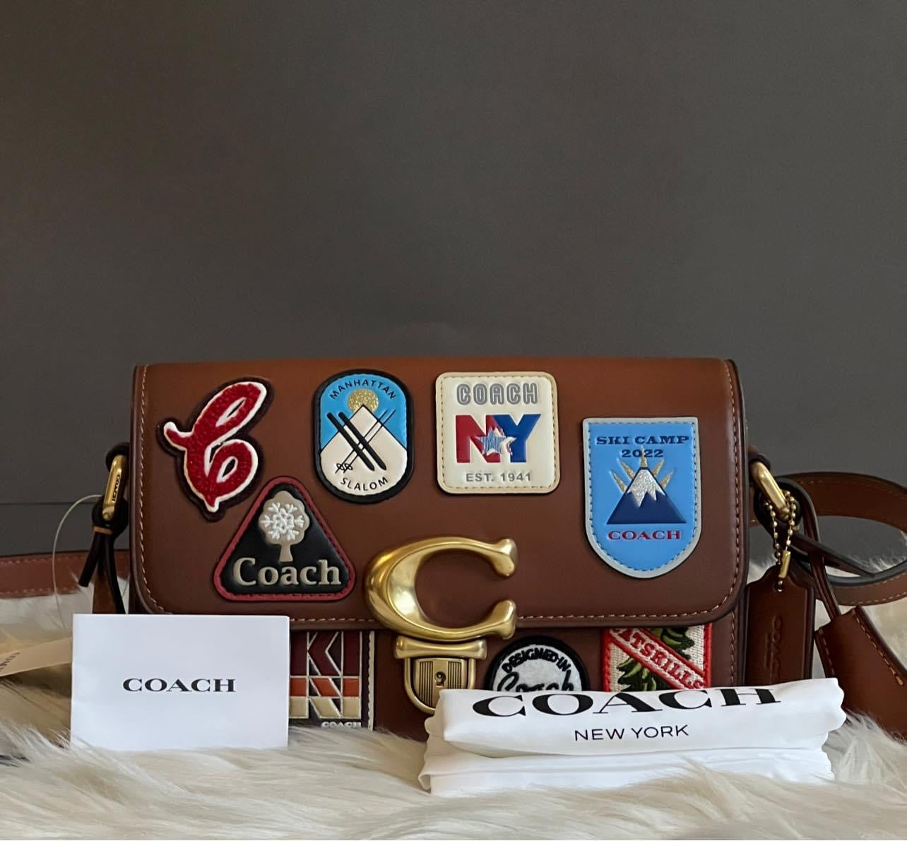 Coach Studio Shoulder Bag 19 with Patches