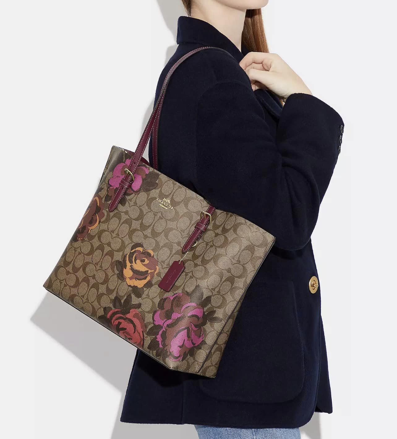 Coach Mollie Tote in Signature Canvas with Jumbo Floral Print