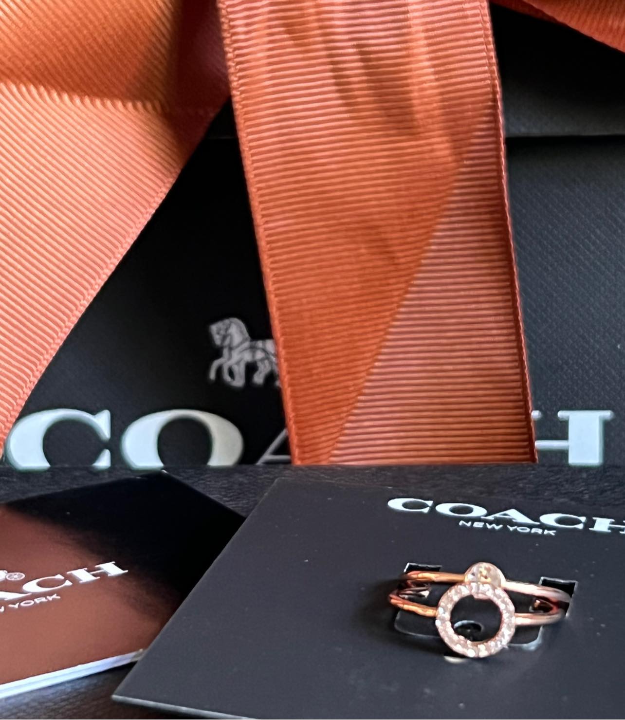 Coach Halo Pave Ring Set