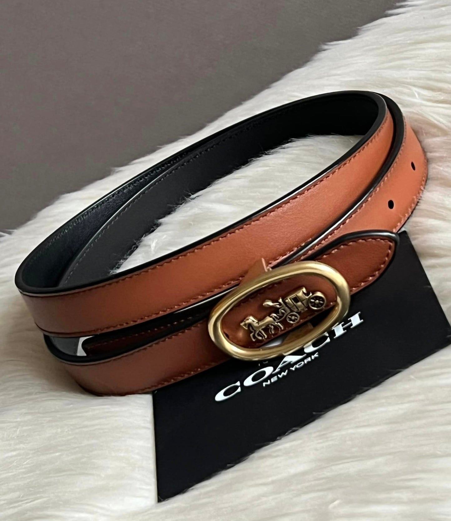 Coach Horse and Carriage Buckle Reversible Belt