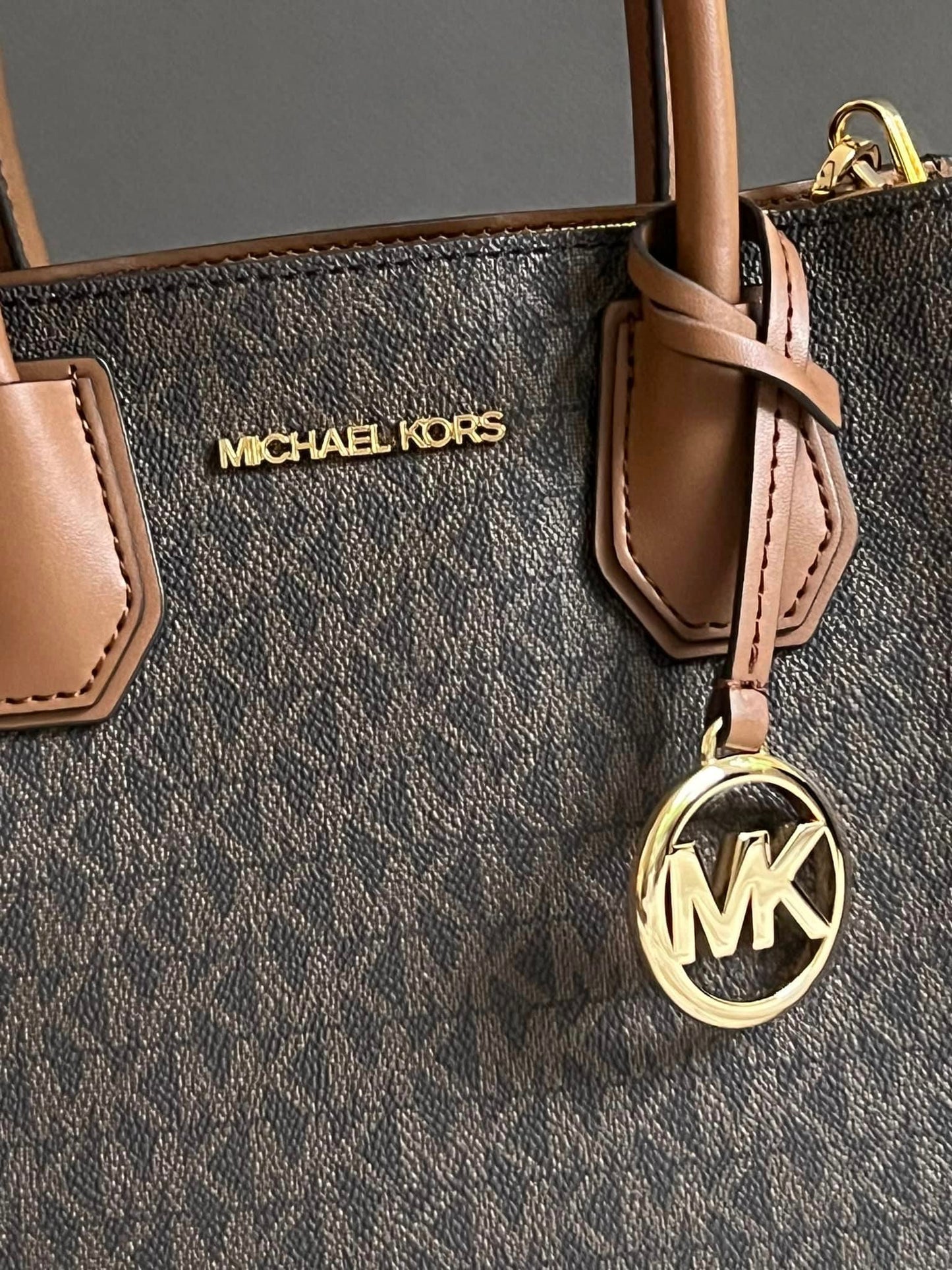 Michael Kors Mercer Medium Logo and Leather Accordion Crossbody Bag