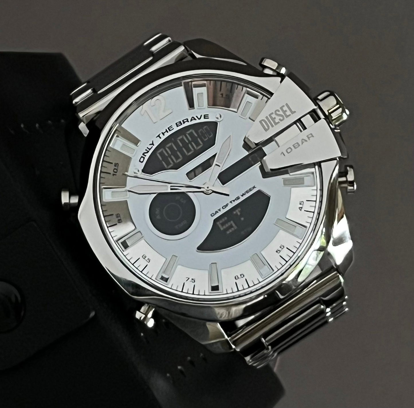 Diesel Men’s Mega Chief Ana-Digi Stainless Steel Watch